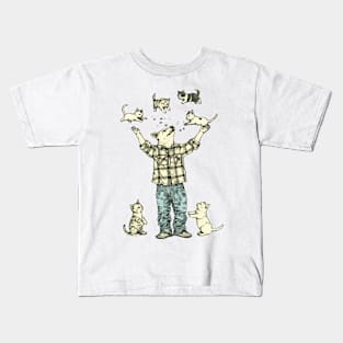 Funny Dog and Cute Kittens Kids T-Shirt